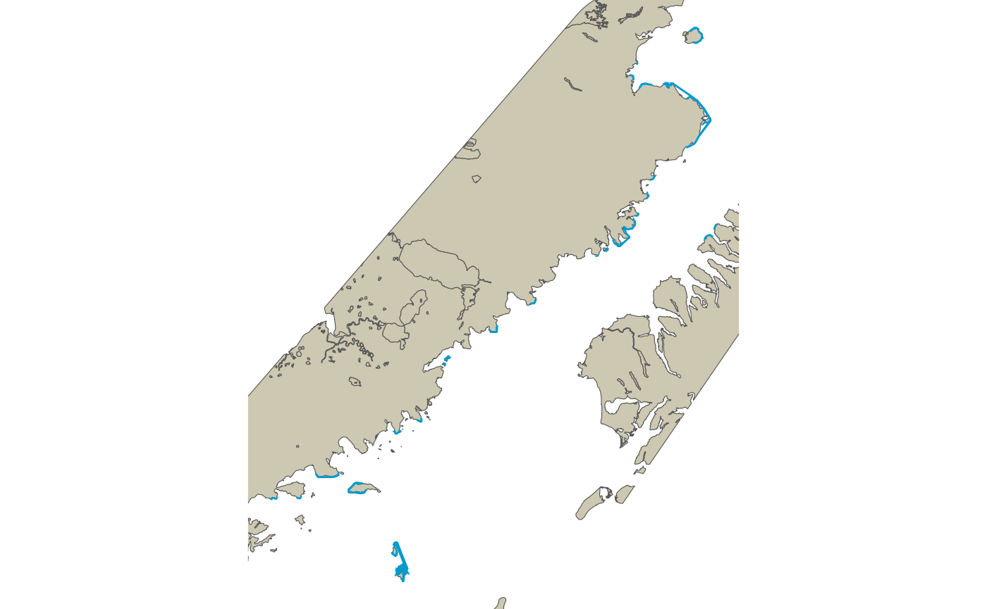 Re-routed segments from the predicted path